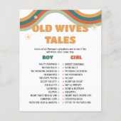 Old Wives Tales Retro Groovy Baby shower spel Flyer (Voorkant)