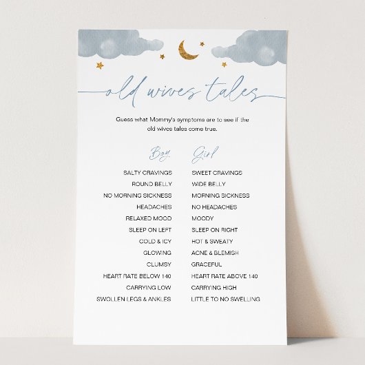 Old Wives Tales Twinkle Star Baby shower Game Boy