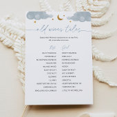 Old Wives Twinkle Star Baby shower Game Invi Kaart