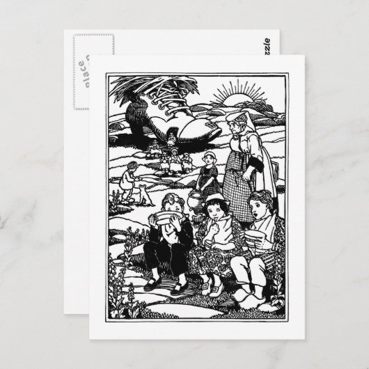Old Woman and Shoe House Nursery Rhyme Briefkaart (Voorkant / Achterkant)