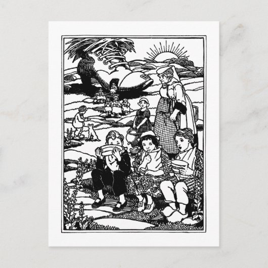 Old Woman and Shoe House Nursery Rhyme Briefkaart (Voorkant)