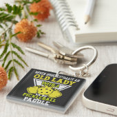 Old Woman Love Pickleball Sport, Funny Pickleball Sleutelhanger (Voorkant Rechts)