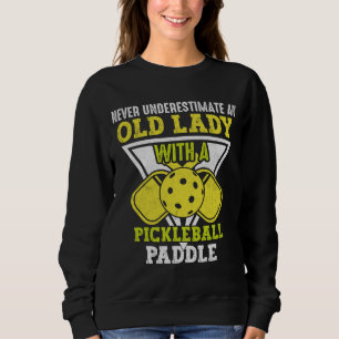 Old Woman Love Pickleball Sport, Funny Pickleball Trui