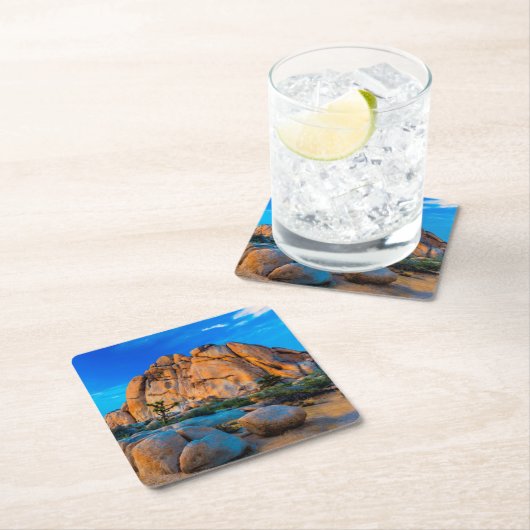 Old Woman Rock - Joshua Tree National Park Kartonnen Onderzetters (Insitu)