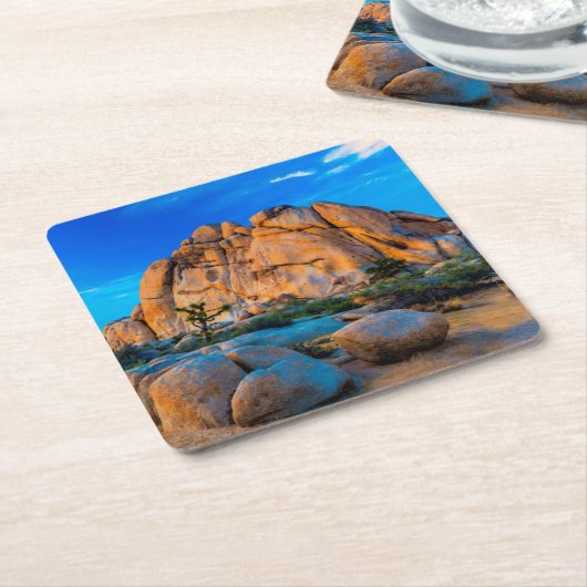 Old Woman Rock - Joshua Tree National Park Kartonnen Onderzetters (Schuin)