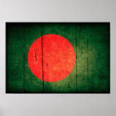 Old Wood Bangladesh Flag Poster (Voorkant)