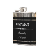 Old Wood Black BEST MAN Trouwfles Heupfles (Links)
