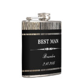 Old Wood Black BEST MAN Trouwfles Heupfles (Rechts)