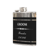 Old Wood Black GROOM Wedding Flask Heupfles (Links)