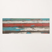 Old Wood Blue And Yellow Painted Distressed Planks Yogamat (Achterkant (horizontaal))