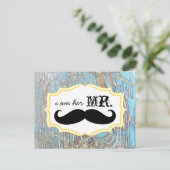 Old Wood Country Chic Swirly Vine Ik ben haar Mr. Briefkaart (Staand voorkant)