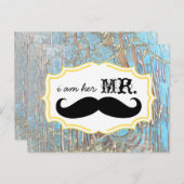 Old Wood Country Chic Swirly Vine Ik ben haar Mr. Briefkaart (Voorkant / Achterkant)