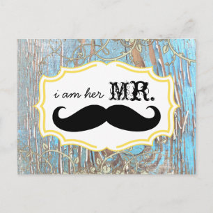 Old Wood Country Chic Swirly Vine Ik ben haar Mr. Briefkaart