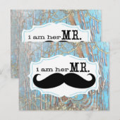 Old Wood Country Chic Swirly Vine Ik ben haar Mr. Briefkaart (Voorkant / Achterkant)