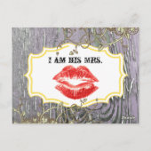 Old Wood Country Chic Swirly Vine Ik ben zijn Mrs. Briefkaart (Achterkant)