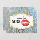 Old Wood Country Chic Swirly Vine Ik ben zijn Mrs. Briefkaart (Voorkant / Achterkant)