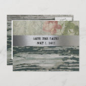 Old Wood Frans Save the Date Aankondigingskaart (Voorkant / Achterkant)