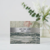 Old Wood Frans Save the Date Aankondigingskaart (Staand voorkant)