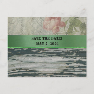 Old Wood French Save the Date Aankondigingskaart