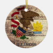 Old Wood Illinois Flag Keramisch Ornament (Voorkant)