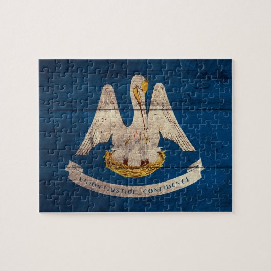 Old Wood Louisiana Vlag; Legpuzzel (Horizontaal)
