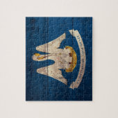Old Wood Louisiana Vlag; Legpuzzel (Verticaal)