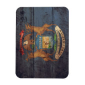 Old Wood Michigan Flag Magneet (Verticaal)