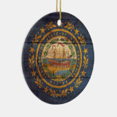 Old Wood New Hampshire Flag Keramisch Ornament (Rechts)