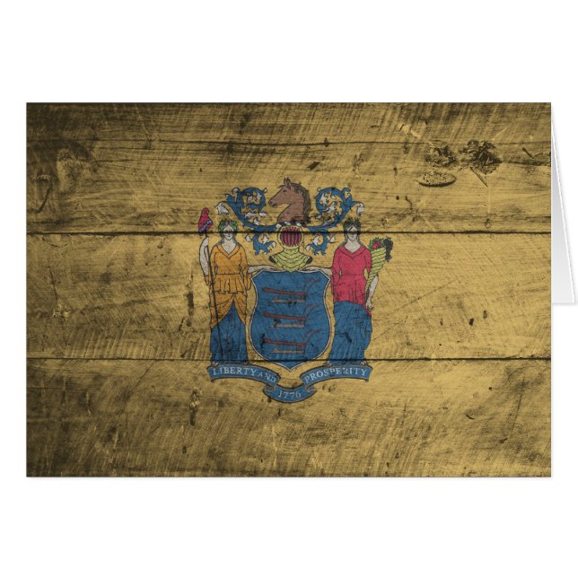 Old Wood New Jersey Flag; (Voorkant Horizontaal)