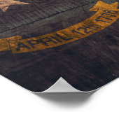 Old Wood North Carolina Flag; Poster (Hoek)