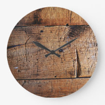 "Old Wood" ronde (grote wandklok)