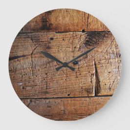 "Old Wood" ronde (grote wandklok) Grote Klok