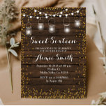 Old Wood Rustic Sweet 16 Verjaardag Kaart<br><div class="desc">Mason Jar Rustic Sweet 16 Verjaardag Kaart</div>