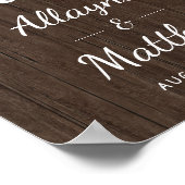 Old Wood Rustic Wedding Welcome Sign Poster (Hoek)