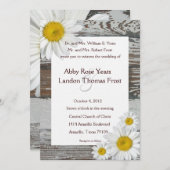 Old Wood Shasta Daisy Rustic Wedding Invitation Kaart (Voorkant / Achterkant)