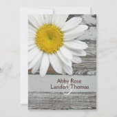 Old Wood Shasta Daisy Rustic Wedding Invitation Kaart (Achterkant)