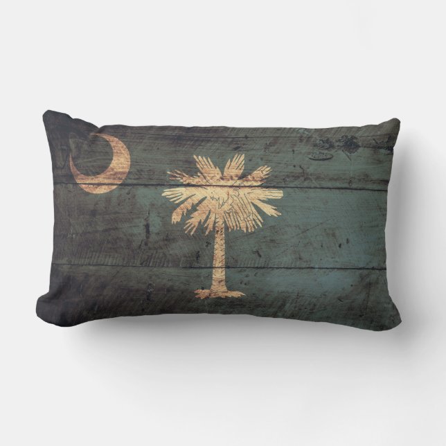 Old Wood South Carolina Flag; Kussen (Voorkant)