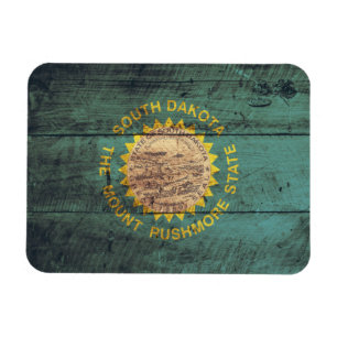 Old Wood South Dakota Flag Magneet