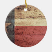 Old Wood Texas Flag Keramisch Ornament (Voorkant)