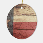 Old Wood Texas Flag Keramisch Ornament (Links)
