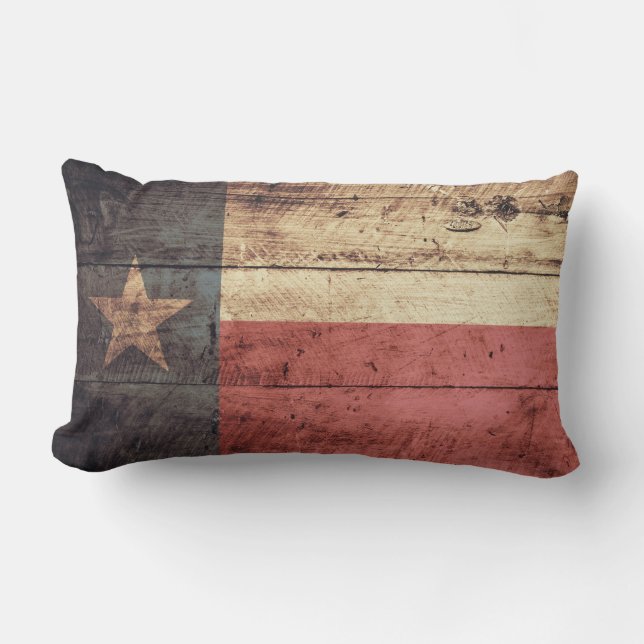 Old Wood Texas Flag Kussen (Voorkant)