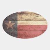 Old Wood Texas Flag Ovale Sticker (Voorkant)