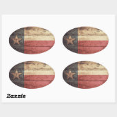 Old Wood Texas Flag Ovale Sticker (Vel)