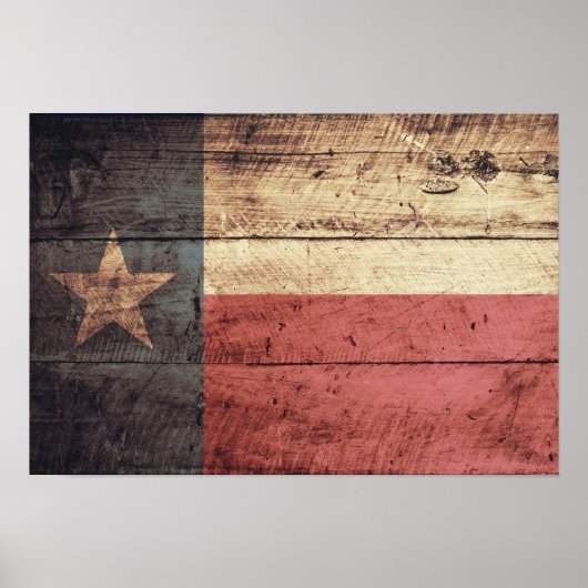 Old Wood Texas Flag Poster (Voorkant)