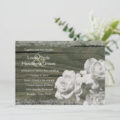 Old Wood White Ghost Rozen Weddenschap Kaart (Staand voorkant)