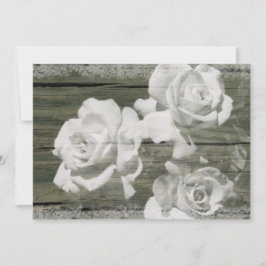 Old Wood White Ghost Rozen Weddenschap Kaart (Achterkant)