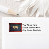 Old Wood Wyoming Flag Etiket (Insitu)