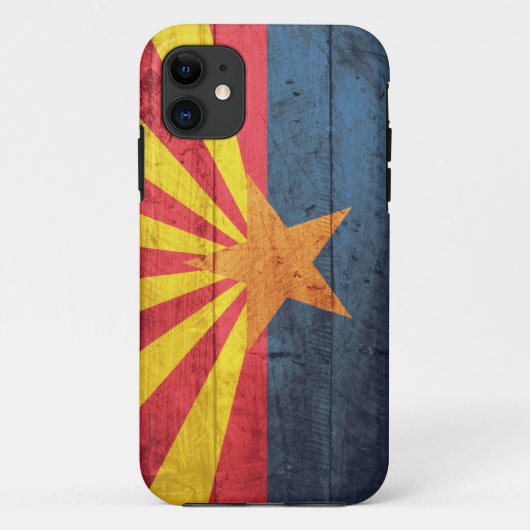 Old Wooden Arizona Flag Case-Mate iPhone Case (Achterkant)