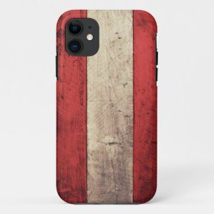 Old Wooden Austria Flag iPhone 11 Hoesje