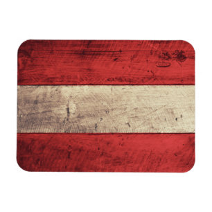 Old Wooden Austria Flag Magneet